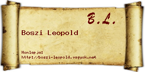 Boszi Leopold névjegykártya